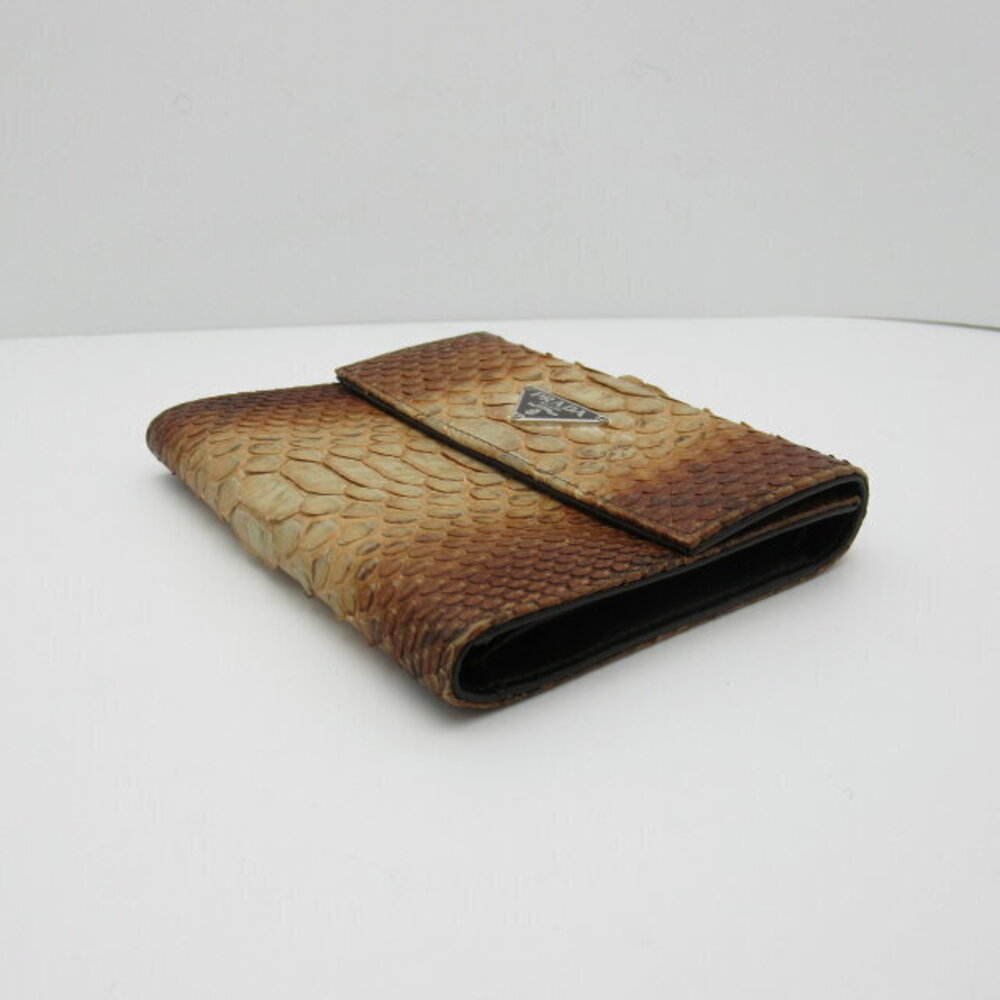 Prada bifold wallet brown python leather Wallet - image 3